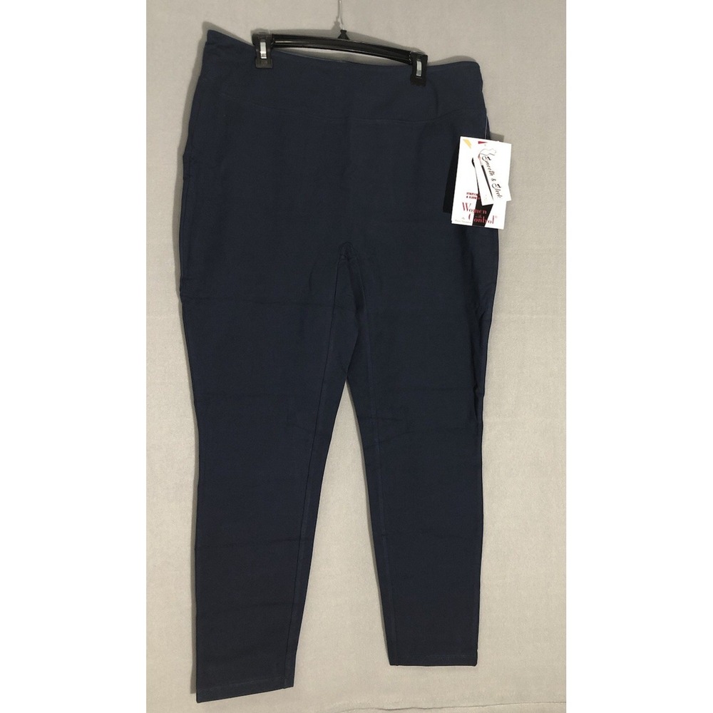Women with Control Marine Navy Tall Tummy Ctrl Smooth & Sleek Leggins Sz TALL XL